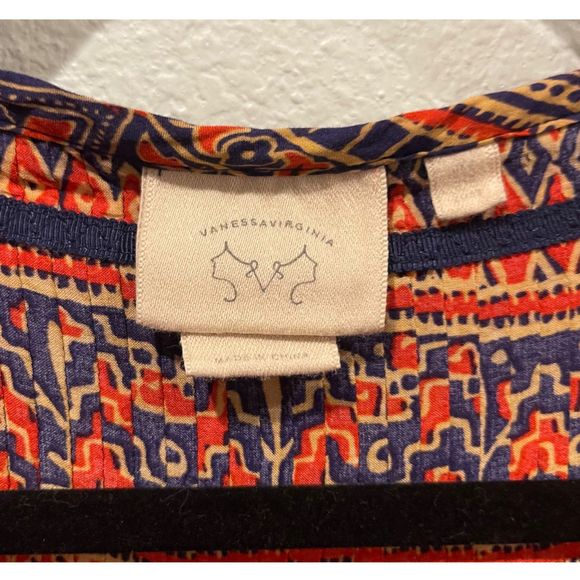 VANESSA VIRGINIA Mahdia Boho Peasant Elephant Print Blouse - Picture 3 of 6